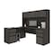 Bestar Prestige + L-Shaped Workstation with Two Pedestals, Bark Gray/Slate 99852-000047 - alternate 1